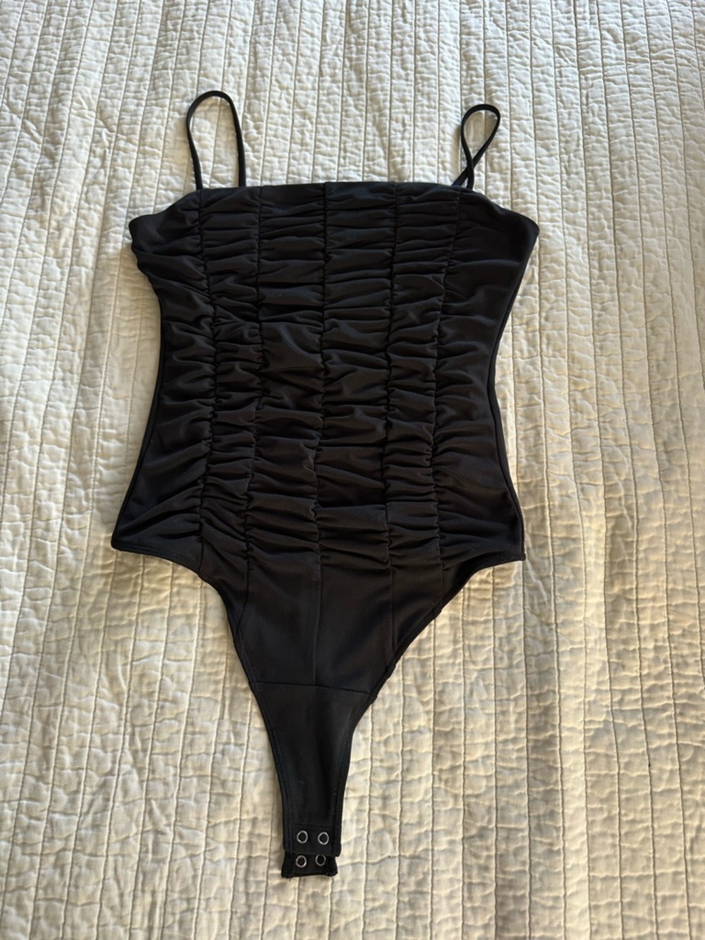 Abercrombie & Fitch Black Ruched  Bodysuit